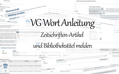 Bücher und Zeitschriften-Artikel bei der VG Wort melden